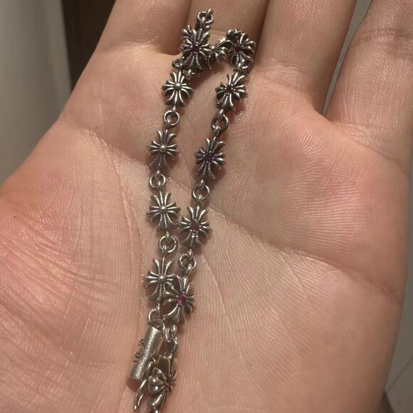Chrome Hearts Tiny E ruby Bracelet length 21cm - Picture 1 of 4
